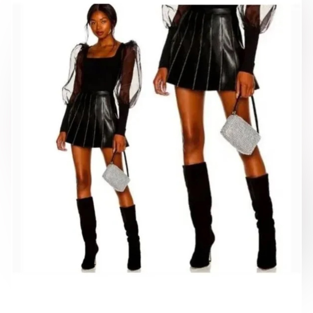 Social Tourist Faux Leather Mini Skirt
